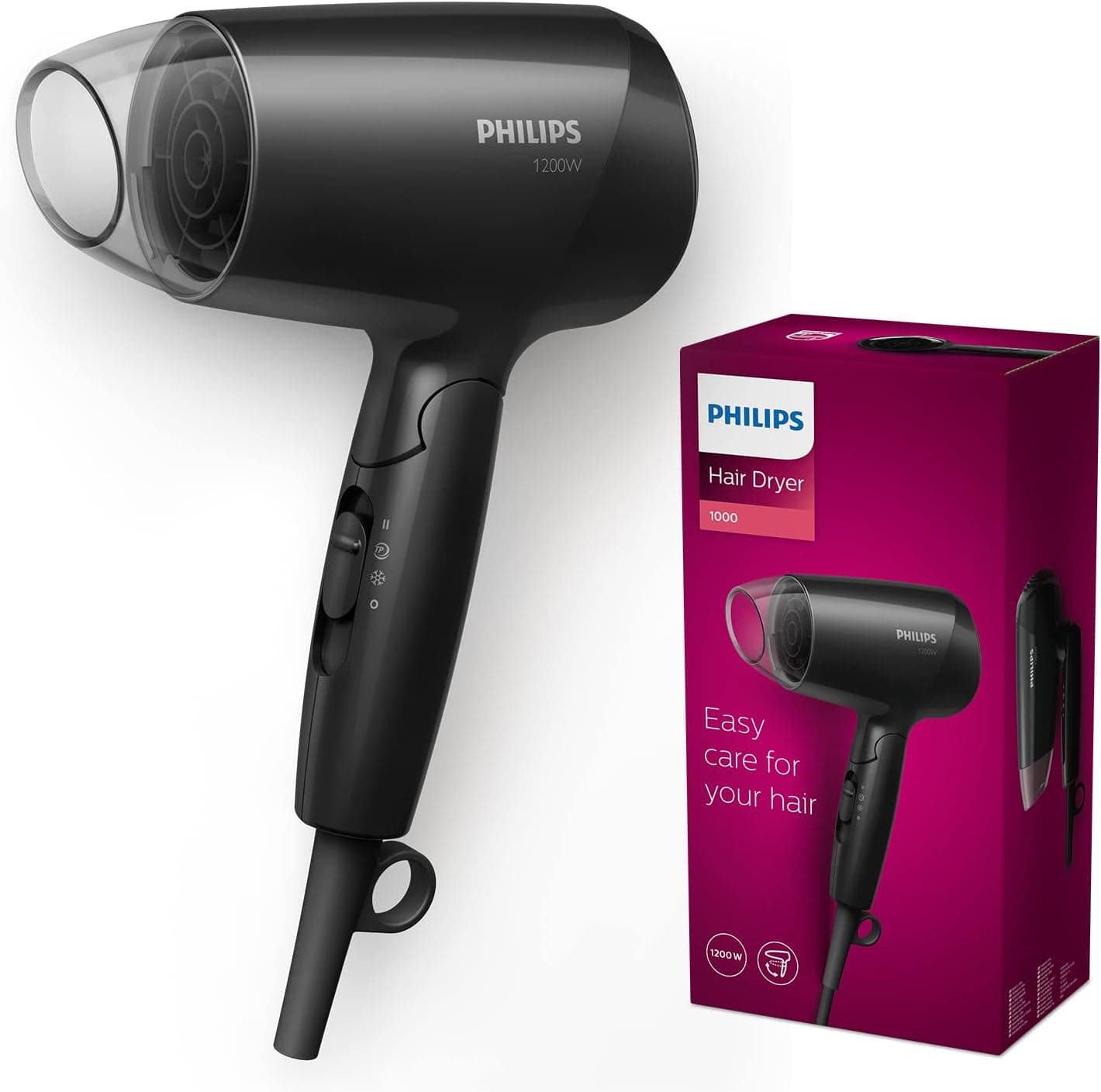 فيليبس Essential Care BHC010/10 مجفف شعر أسود 1200 عرض